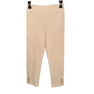 JEAN-PIERRE KLIFA Paris Chambray Pull On women tan  Pants Sz XS stretch comfort